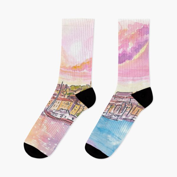 Item preview, Cannes French Riviera View of Old Harbour and Le Suquet at Mesmerizing Sunset designed and sold by artshop77.