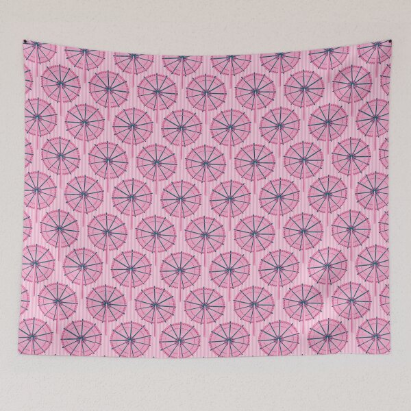Item preview, Umbrellas on a pink background designed and sold by Alex  Blud.