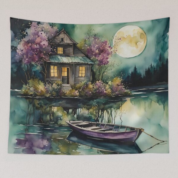 Item preview, The Lakefront House in The Moonlight designed and sold by redask2me.