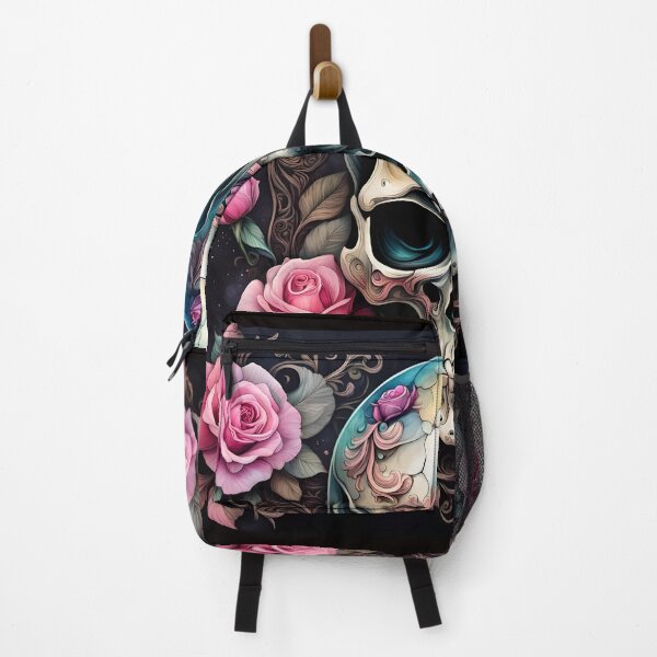 Item preview, Magnificent scull with pink roses designed and sold by Magixa.