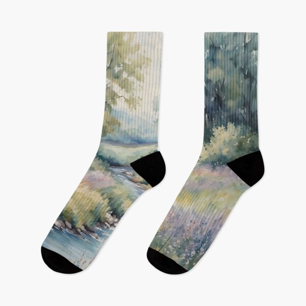 Item preview, Watercolor Wildflower Stream designed and sold by ArtsyWishesShop.