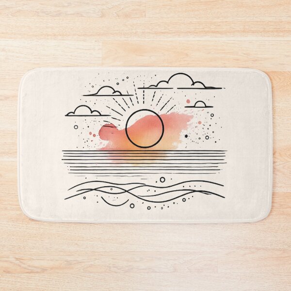 Item preview, Sunset watercolor line art designed and sold by PetPaletteCards.