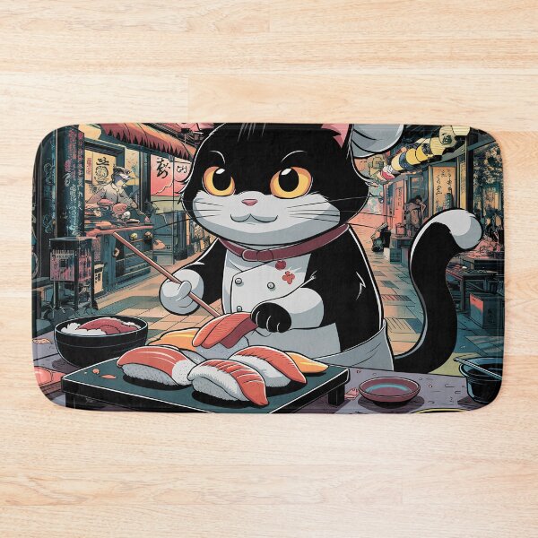 Item preview, Chef Cat Sushi Legend designed and sold by ArtsyWishesShop.