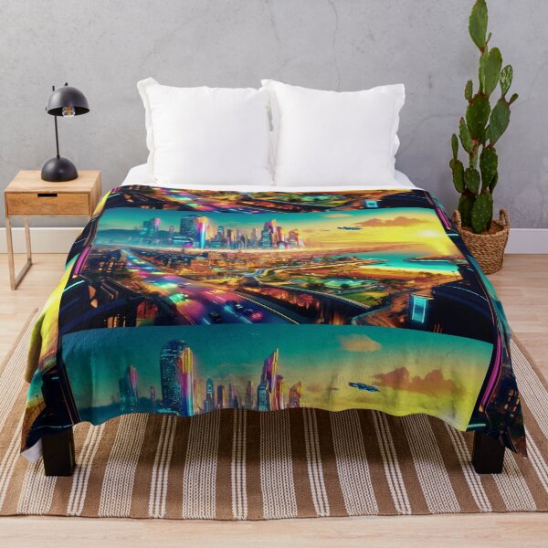 Item preview, Sunset over the Futuristic Metropolis designed and sold by Marinaso.