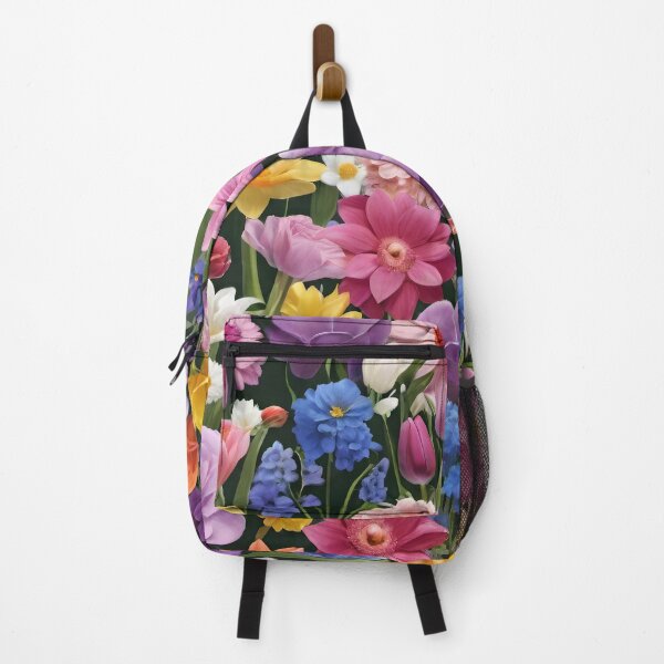 Item preview, Colorful Spring Flowers Leaves and Wildflowers Pattern Background Wallpaper Poster Design designed and sold by HAKKI ARSLAN.