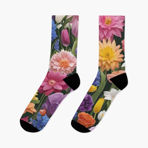 Item preview, Colorful Spring Flowers Leaves and Wildflowers Pattern Background Wallpaper Poster Design  designed and sold by HAKKI ARSLAN.