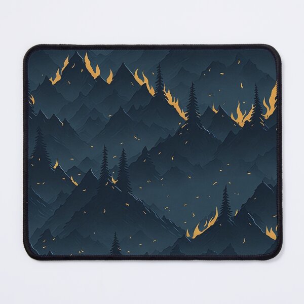 Item preview, Blazing Peaks - Dramatic Mountain Fire Scene designed and sold by Daniel Haddad.