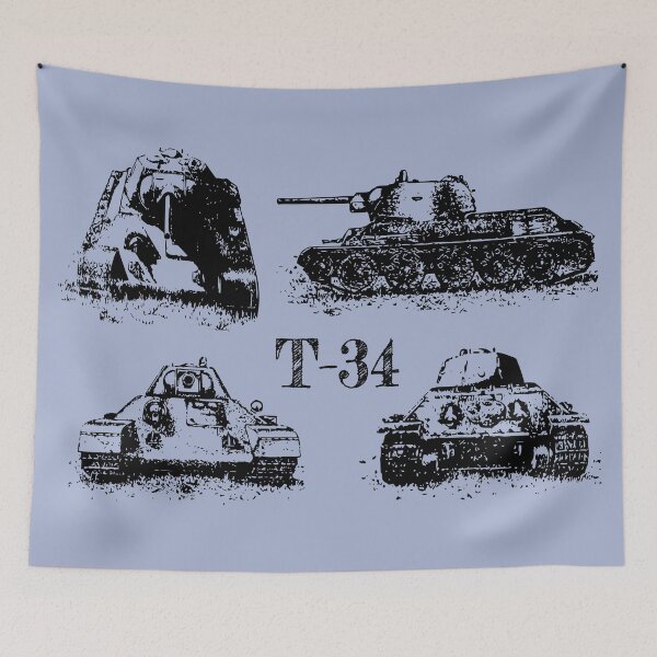 Item preview, T-34 Russian WW2 Tank 4 Views Sketch designed and sold by MilitaryMart.