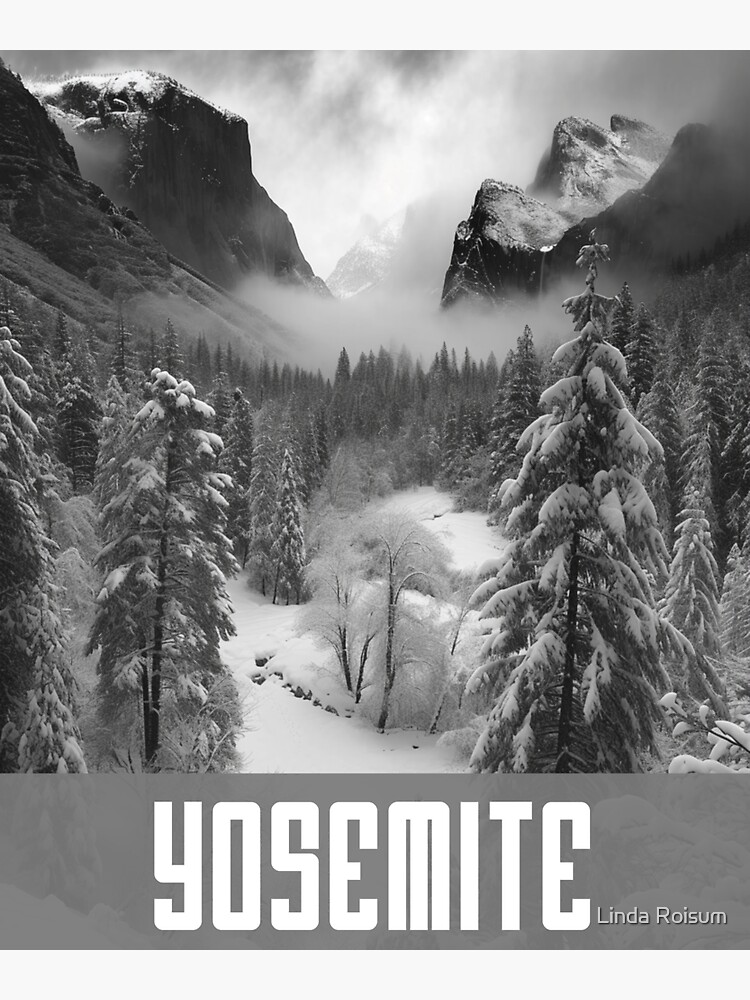 Thumbnail 3 of 3, Sticker, Yosemite National Park B&W designed and sold by jouvaygifts.