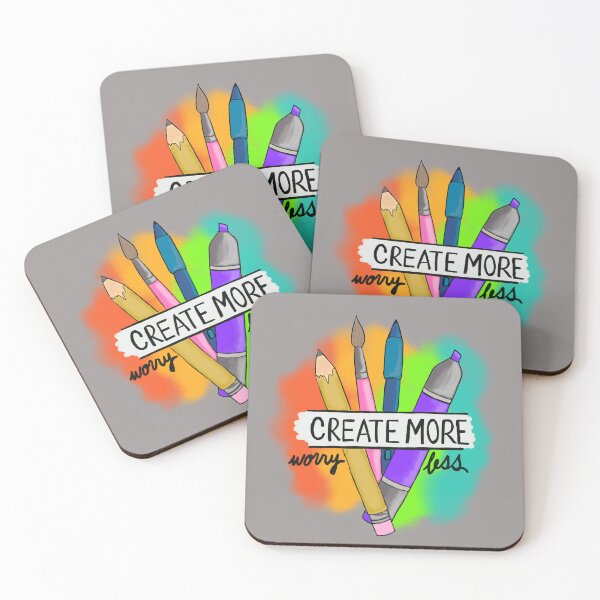 Item preview, Create More, Worry Less designed and sold by Scribbles By Brittany.