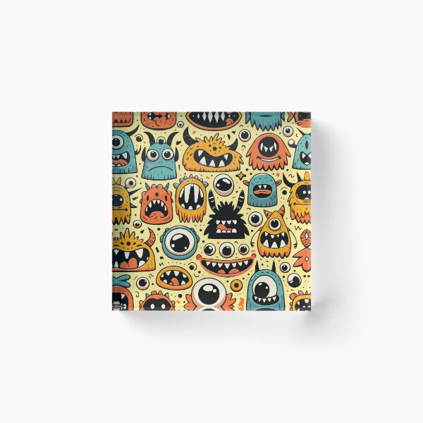 Item preview, Funny Monsters Pattern designed and sold by ArtFactoryAI.