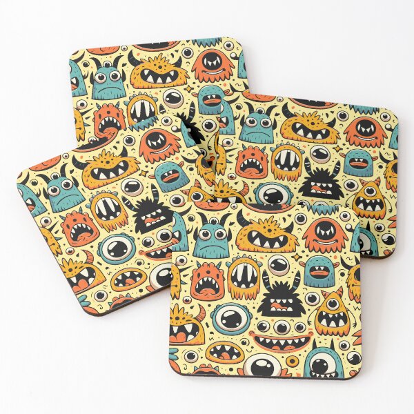 Item preview, Funny Monsters Pattern designed and sold by ArtFactoryAI.