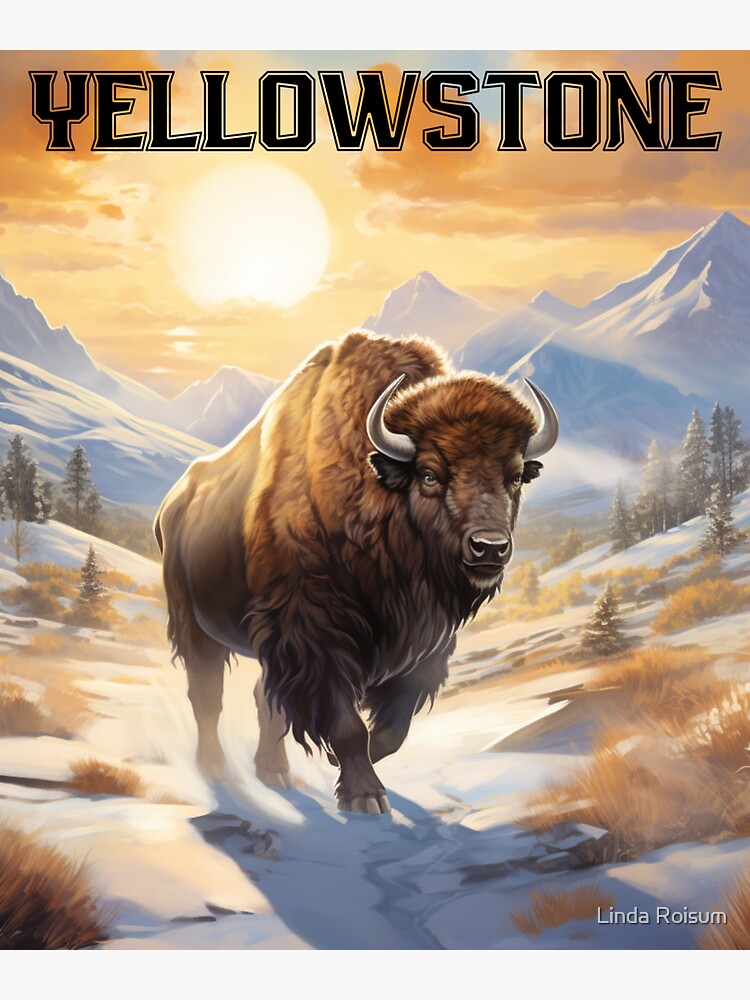 Thumbnail 3 of 3, Sticker, Yellowstone National Park designed and sold by jouvaygifts.