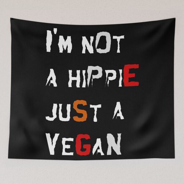 Item preview, Not a Hippie... just a vegan (white on black) designed and sold by MeteorsAndStars.
