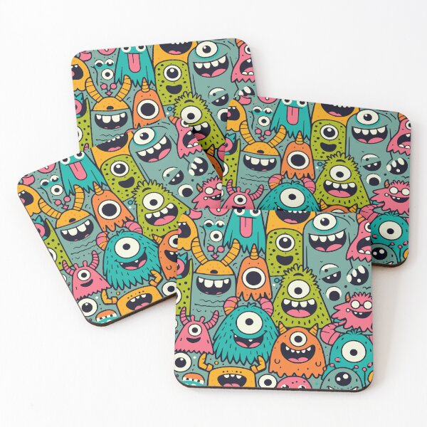 Item preview, Funny Monsters Pattern designed and sold by ArtFactoryAI.