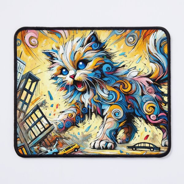 Item preview, Abstract Kitten Wreaks Havoc on the City designed and sold by CrypRenaissance.