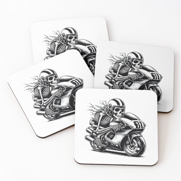 Item preview, SKELETON DARK MOTORCYCLE RACING BYKER RACING CAR NASCAR MOTO GP CHOPPER #ogirdor designed and sold by ogirdorgraphics.