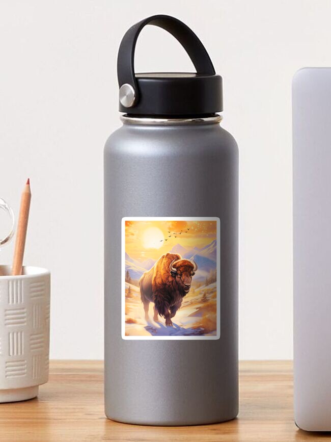 Thumbnail 1 of 3, Sticker, Bison in Yellowstone National Park designed and sold by jouvaygifts.