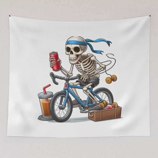 Item preview, Rocker Skeleton Riding a Bicycle designed and sold by GaborSkeleton.