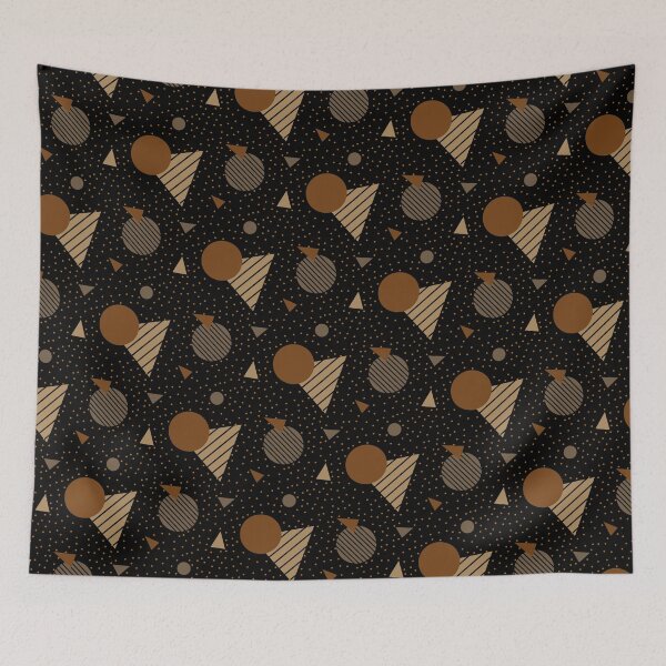 Item preview, Colorful Brown Geometry Memphis Party Pattern  designed and sold by EvergreenMotifs.