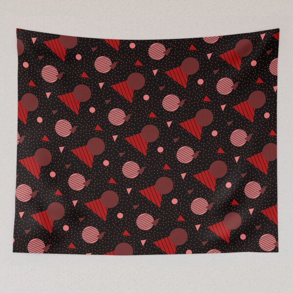 Item preview, Colorful Red Geometry Memphis Party Pattern  designed and sold by EvergreenMotifs.