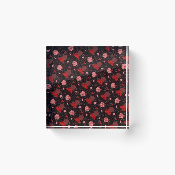 Item preview, Colorful Red Geometry Memphis Party Pattern  designed and sold by EvergreenMotifs.