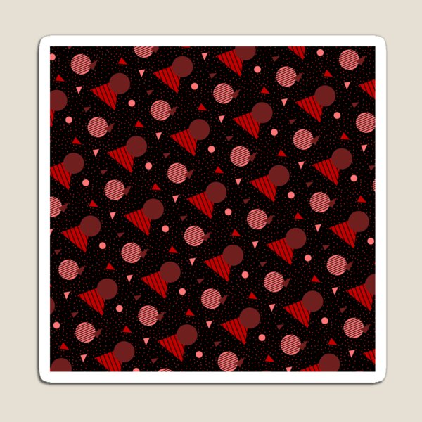 Item preview, Colorful Red Geometry Memphis Party Pattern  designed and sold by EvergreenMotifs.