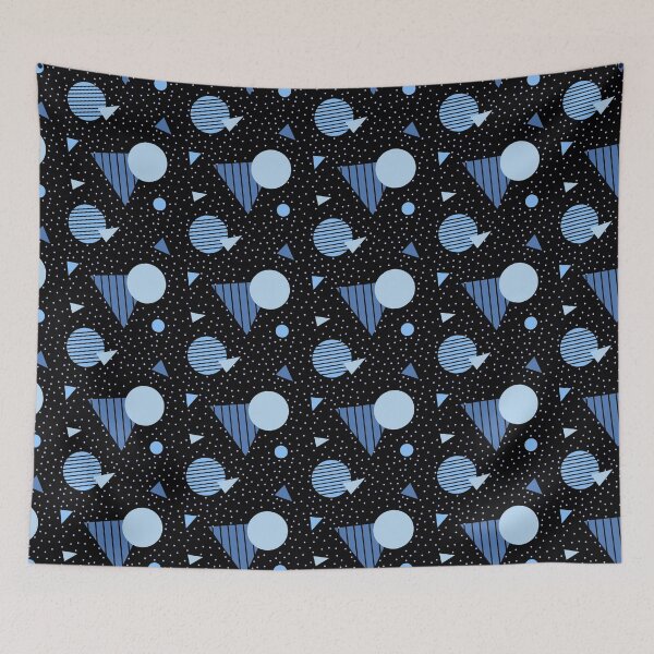 Item preview, Colorful Blue Geometry Memphis Party Pattern  designed and sold by EvergreenMotifs.