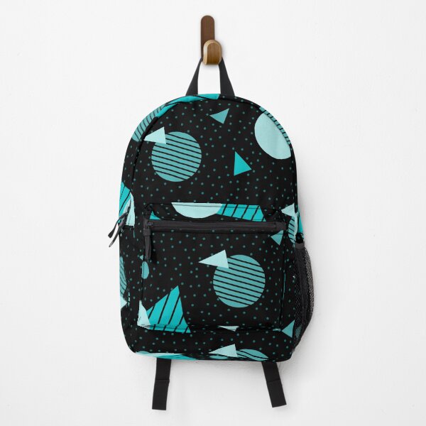 Item preview, Colorful Teal Geometry Memphis Party Pattern  designed and sold by EvergreenMotifs.