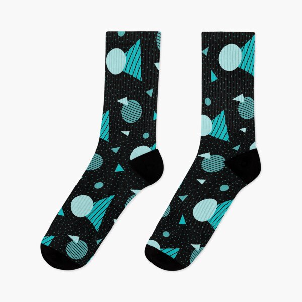 Item preview, Colorful Teal Geometry Memphis Party Pattern  designed and sold by EvergreenMotifs.