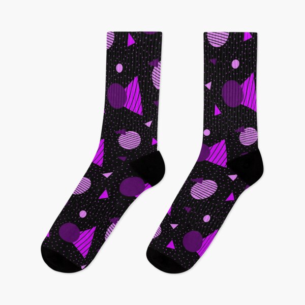 Item preview, Colorful Plethora Of Purple Geometry Memphis Party Pattern  designed and sold by EvergreenMotifs.