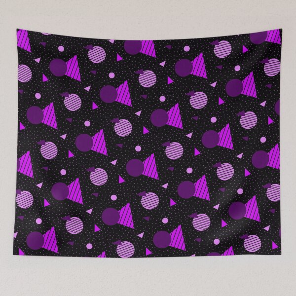 Item preview, Colorful Plethora Of Purple Geometry Memphis Party Pattern  designed and sold by EvergreenMotifs.