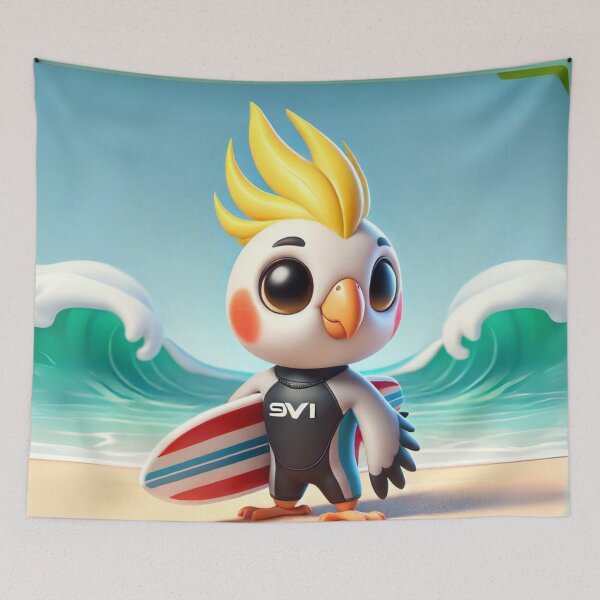 Item preview, Surfing Cockatiel Adventure designed and sold by Sillytoe.