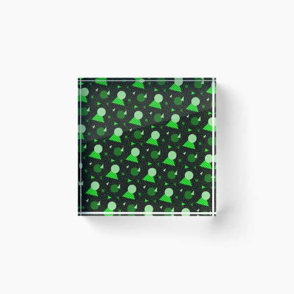 Item preview, Colorful Gathering Of Green Geometry Memphis Party Pattern  designed and sold by EvergreenMotifs.