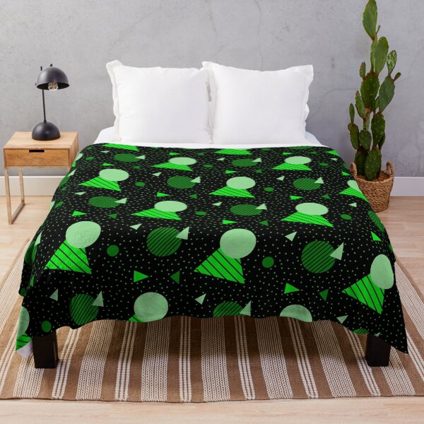 Item preview, Colorful Gathering Of Green Geometry Memphis Party Pattern designed and sold by EvergreenMotifs.