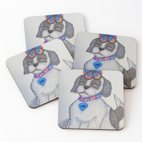 Item preview, Beautiful rainbow butterfly with a cute puppy. designed and sold by Valeriepepper.