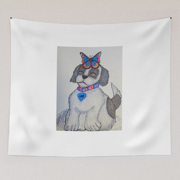 Item preview, Beautiful rainbow butterfly with a cute puppy. designed and sold by Valeriepepper.