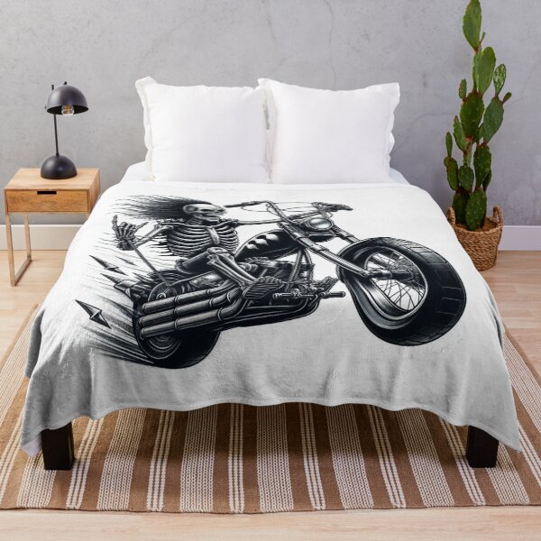 Item preview, Rocker Skeleton Riding a Chopper Motorbike designed and sold by GaborSkeleton.
