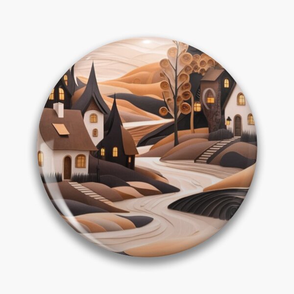 Item preview, Beautiful Houses Along The River Textured Landscape designed and sold by redask2me.