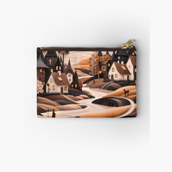Item preview, Beautiful Houses Along The River Textured Landscape designed and sold by redask2me.