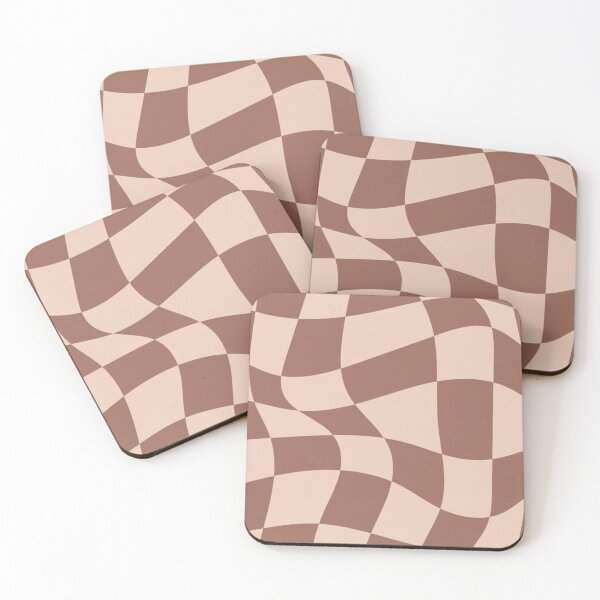 Item preview, Brown and Pink Distorted Checkerboard designed and sold by ZedColors.