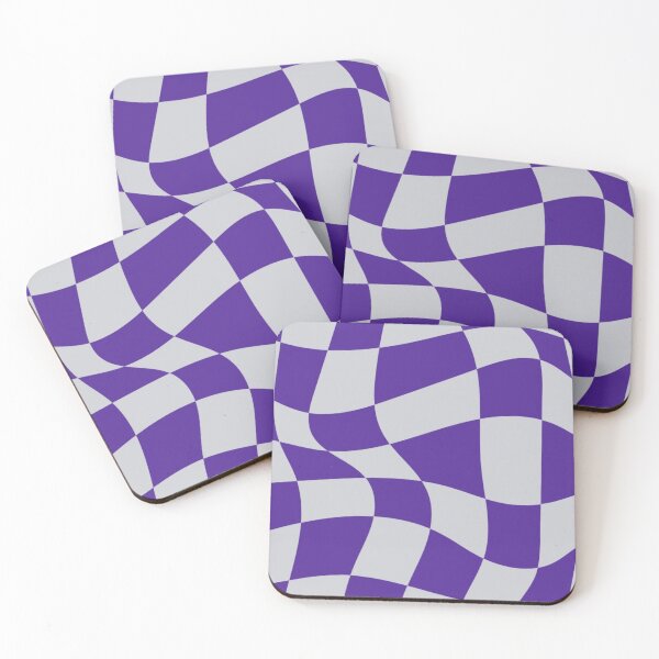 Item preview, Purple and Grey Distorted Checkerboard designed and sold by ZedColors.