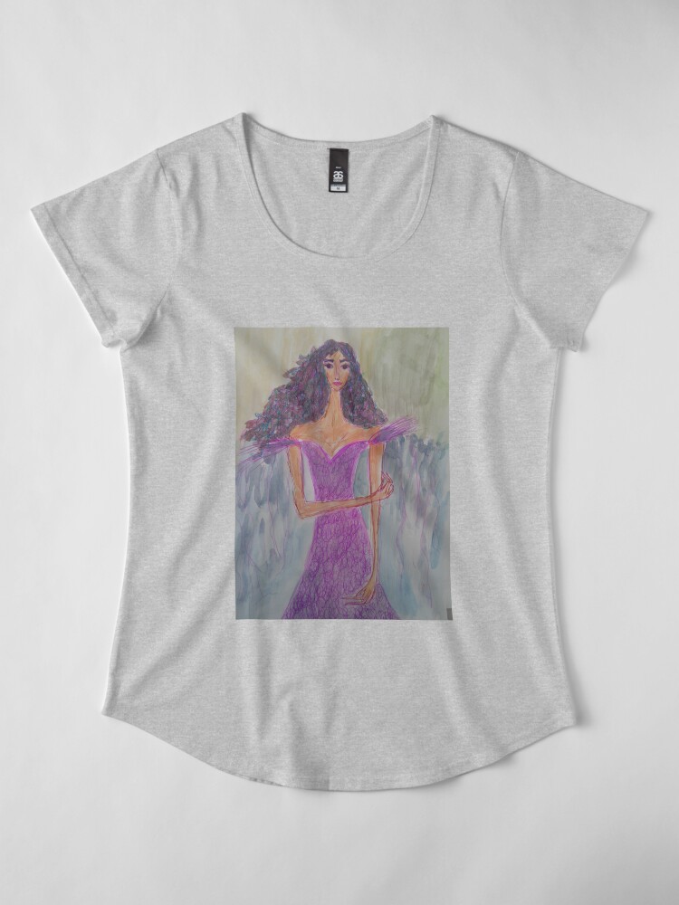 Alternate view of A Girl Wearing Ultraviolet Dress Premium Scoop T-Shirt