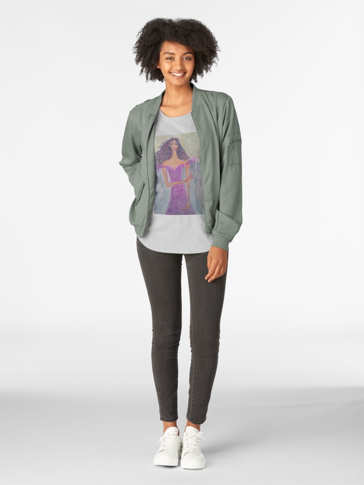 Alternate view of A Girl Wearing Ultraviolet Dress Premium Scoop T-Shirt