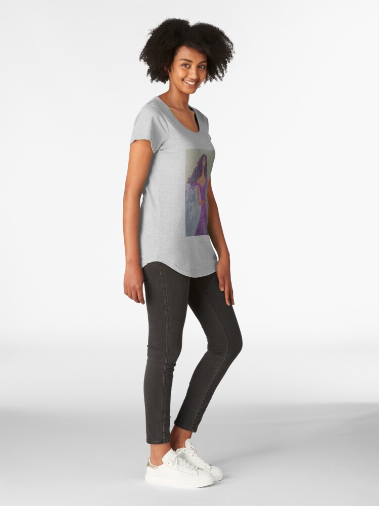 Alternate view of A Girl Wearing Ultraviolet Dress Premium Scoop T-Shirt