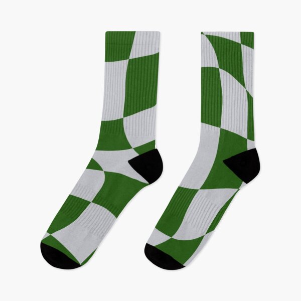 Item preview, Green Grey Distorted Checkerboard designed and sold by ZedColors.
