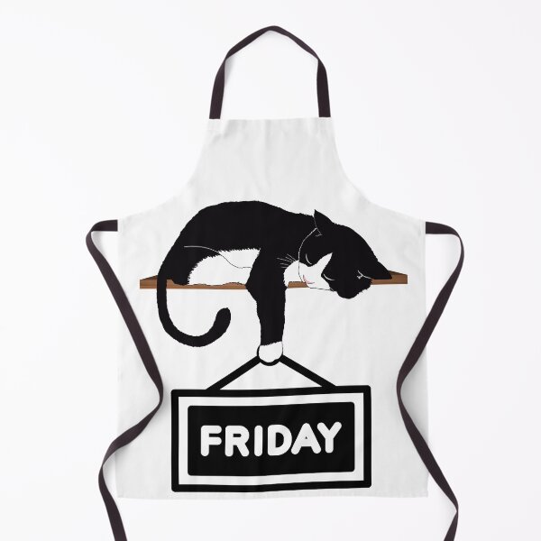 Item preview, Sleeping Cat Holding Up A Friday Sign designed and sold by signshirtz.