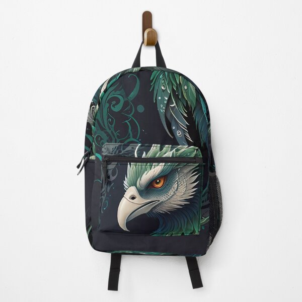 Item preview, Beautiful Green phoenix Bird Portrait Orange Eyes designed and sold by FocusedArt.