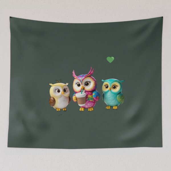 Item preview, Cute owls drinking juice designed and sold by AldeaPod.