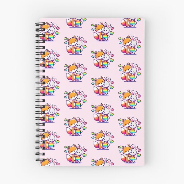 Item preview, Rainbow Hugging Fox and Rabbit designed and sold by Prideful-Prints.
